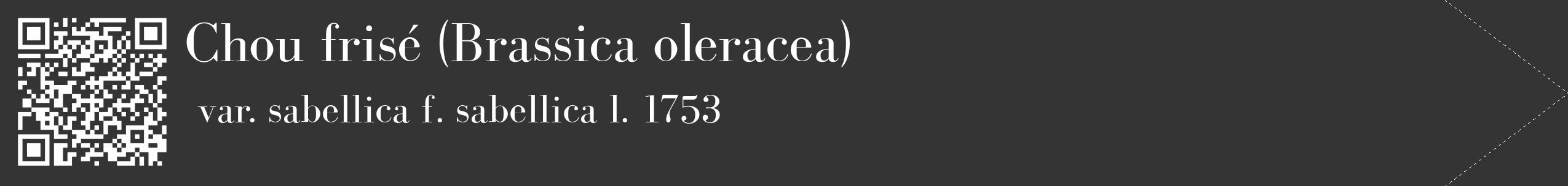 Étiquette de : Brassica oleracea var. sabellica f. sabellica l. 1753 - format c - style blanche46_simple_simplebod avec qrcode et comestibilité