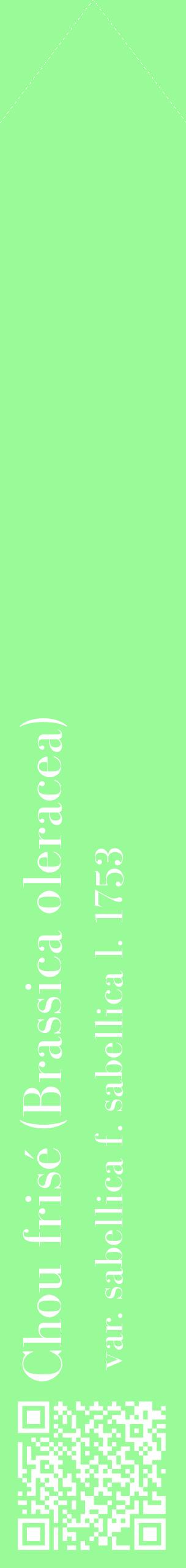 Étiquette de : Brassica oleracea var. sabellica f. sabellica l. 1753 - format c - style blanche14_simplebod avec qrcode et comestibilité