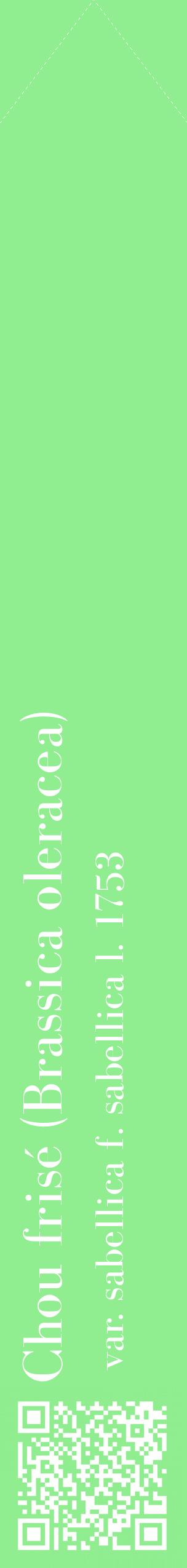 Étiquette de : Brassica oleracea var. sabellica f. sabellica l. 1753 - format c - style blanche15_simplebod avec qrcode et comestibilité