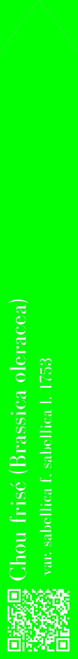 Étiquette de : Brassica oleracea var. sabellica f. sabellica l. 1753 - format c - style blanche16_simplebod avec qrcode et comestibilité