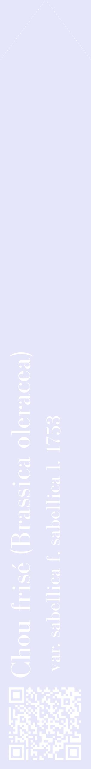 Étiquette de : Brassica oleracea var. sabellica f. sabellica l. 1753 - format c - style blanche55_simplebod avec qrcode et comestibilité