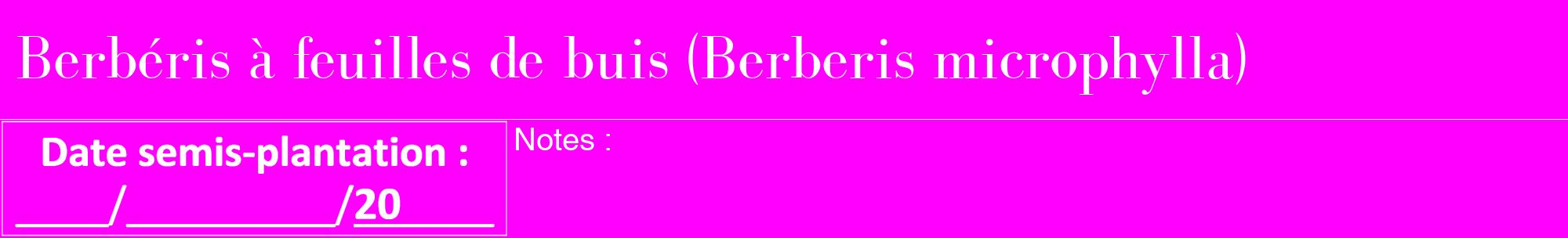 Étiquette de : Berberis microphylla - format a - style blanche51bod avec comestibilité