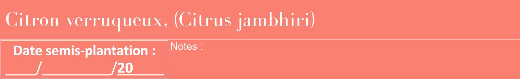 Étiquette de : Citrus jambhiri - format a - style blanche38bod avec comestibilité