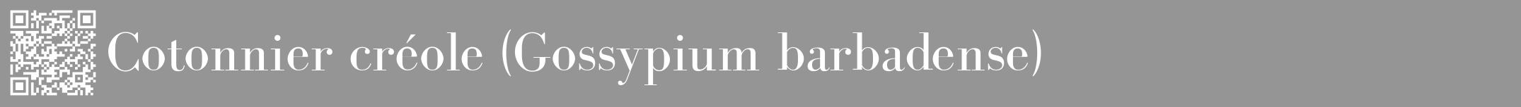 Étiquette de : Gossypium barbadense - format a - style blanche16bod avec qrcode et comestibilité