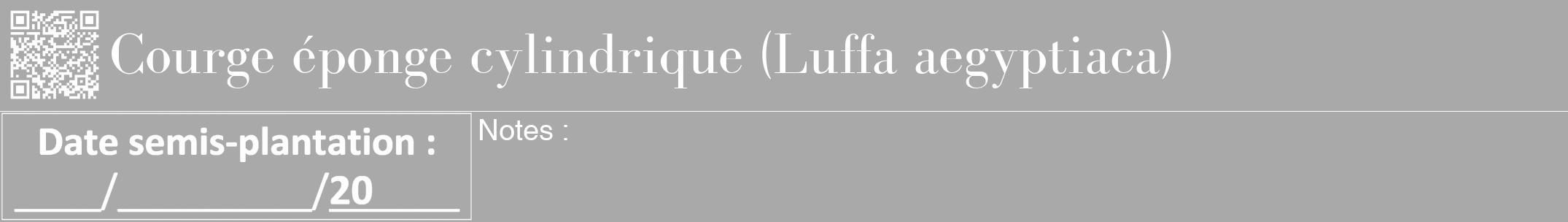 Étiquette de : Luffa aegyptiaca - format a - style blanche13bod avec qrcode et comestibilité