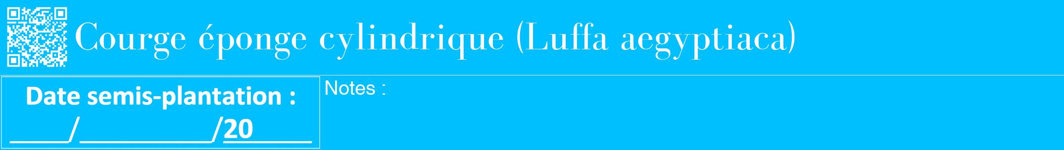 Étiquette de : Luffa aegyptiaca - format a - style blanche2bod avec qrcode et comestibilité