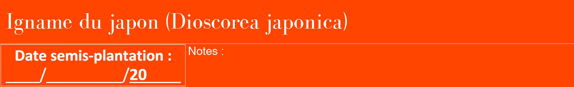 Étiquette de : Dioscorea japonica - format a - style blanche26bod avec comestibilité