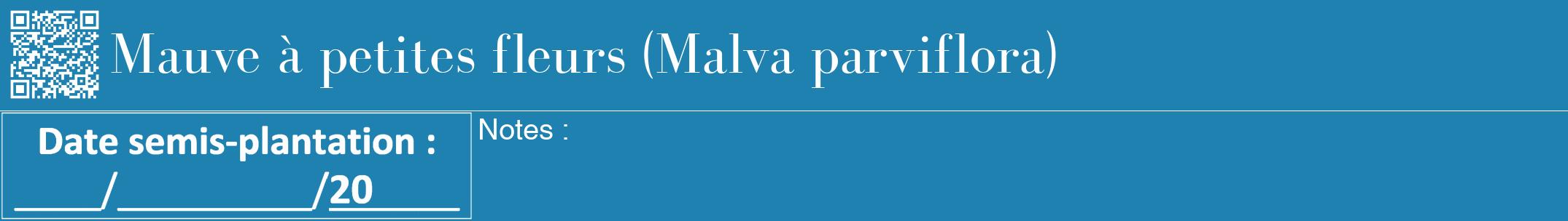 Étiquette de : Malva parviflora - format a - style blanche6bod avec qrcode et comestibilité