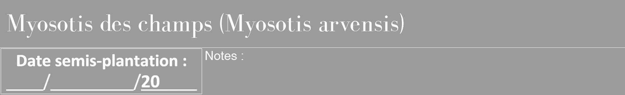 Étiquette de : Myosotis arvensis - format a - style blanche52bod avec comestibilité