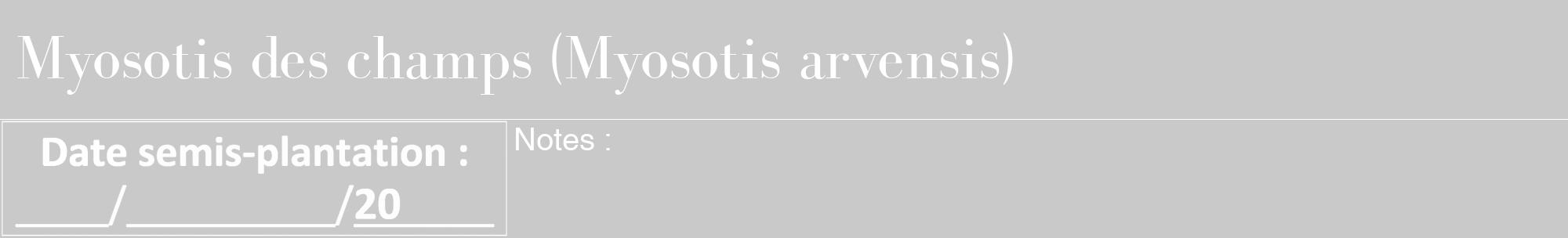 Étiquette de : Myosotis arvensis - format a - style blanche54bod avec comestibilité