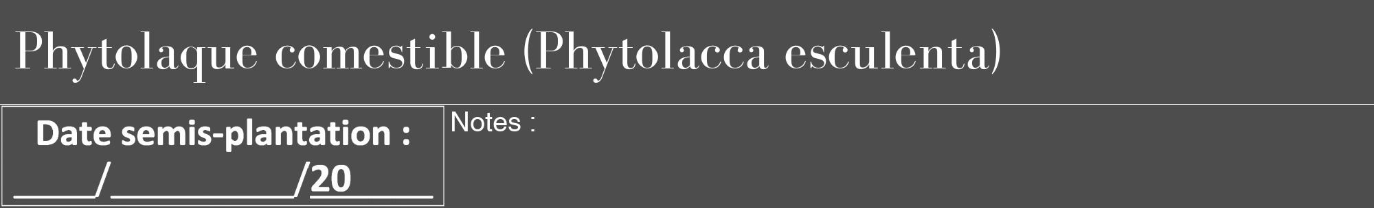 Étiquette de : Phytolacca esculenta - format a - style blanche28bod avec comestibilité