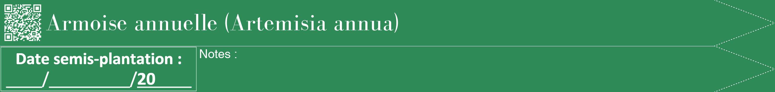Étiquette de : Artemisia annua - format b - style blanche11bod avec qrcode et comestibilité