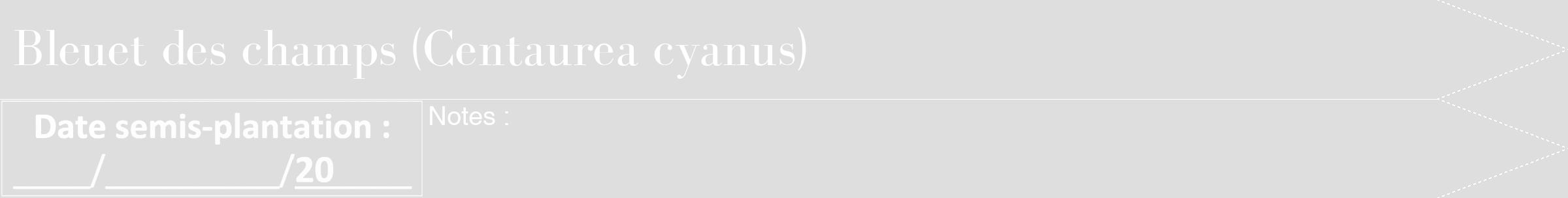 Étiquette de : Centaurea cyanus - format b - style blanche20bod avec comestibilité