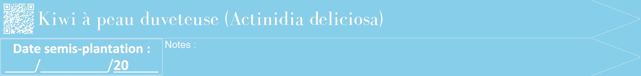 Étiquette de : Actinidia deliciosa - format b - style blanche1bod avec qrcode et comestibilité