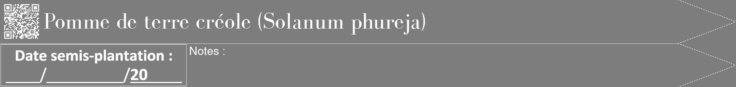 Étiquette de : Solanum phureja - format b - style blanche35bod avec qrcode et comestibilité