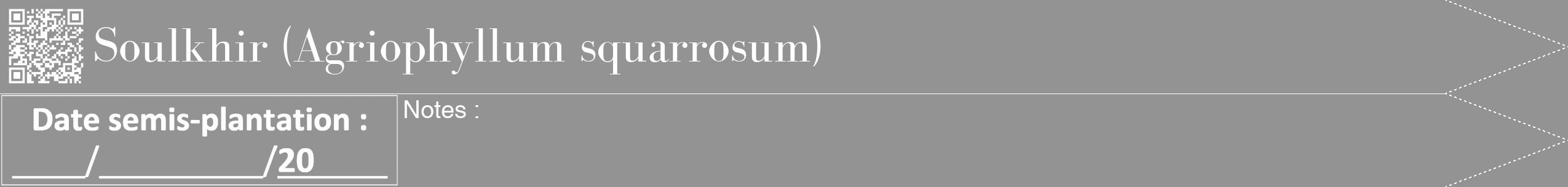 Étiquette de : Agriophyllum squarrosum - format b - style blanche44bod avec qrcode et comestibilité
