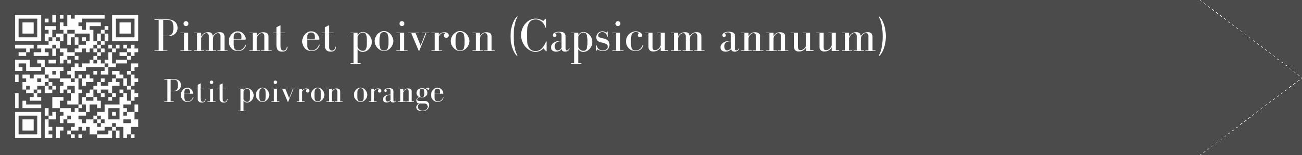 Étiquette de : Capsicum annuum Petit poivron orange - format c - style blanche9_simple_simplebod avec qrcode et comestibilité