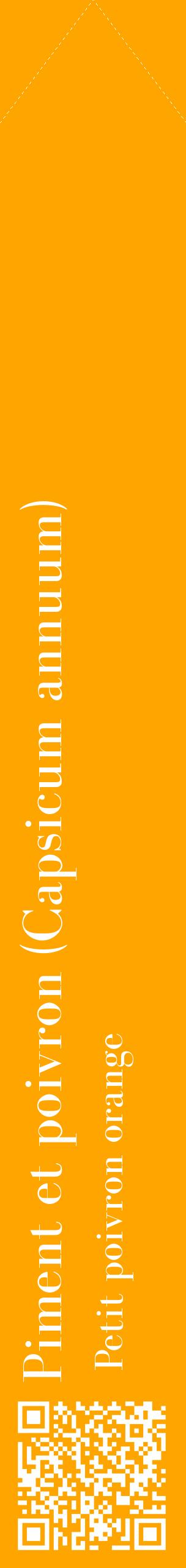 Étiquette de : Capsicum annuum Petit poivron orange - format c - style blanche22_simplebod avec qrcode et comestibilité