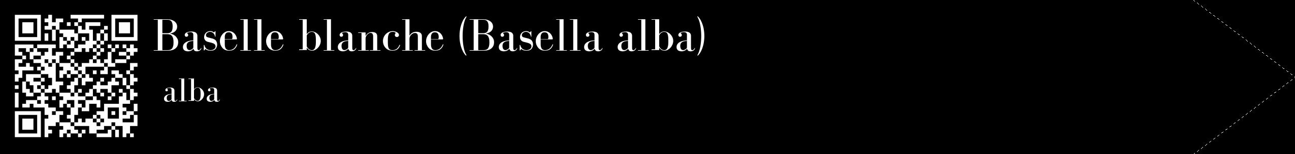 Étiquette de : Basella alba alba - format c - style blanche59_simple_simplebod avec qrcode et comestibilité