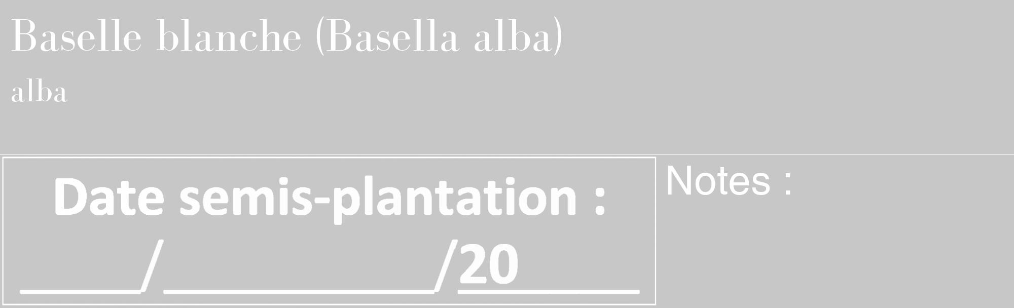 Étiquette de : Basella alba alba - format c - style blanche15_basique_basiquebod avec comestibilité