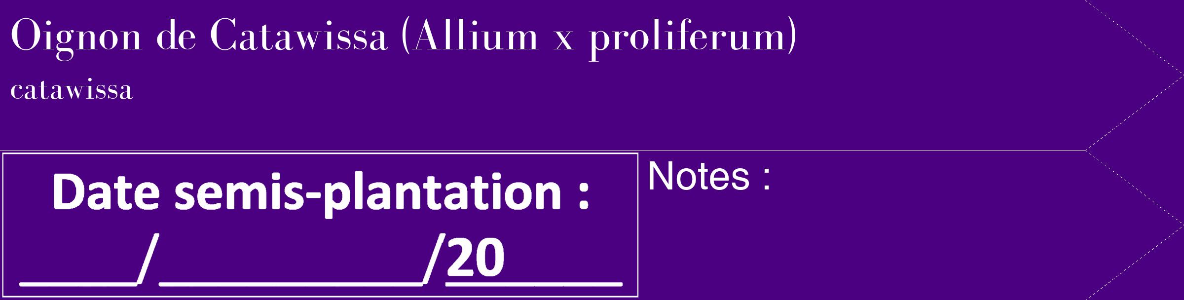 Étiquette de : Allium x proliferum catawissa - format c - style blanche47_simple_simplebod avec comestibilité