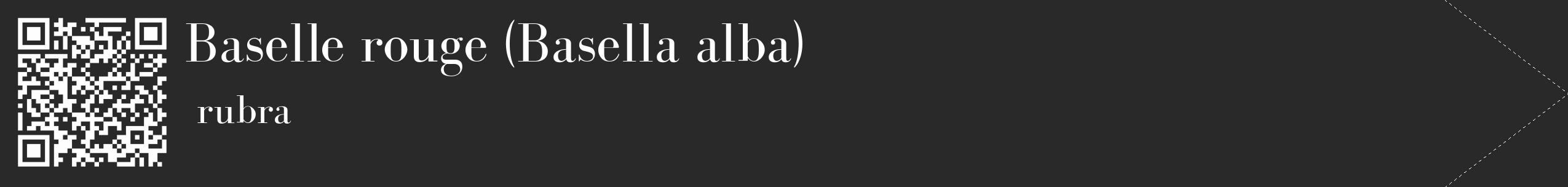Étiquette de : Basella alba rubra - format c - style blanche34_simple_simplebod avec qrcode et comestibilité
