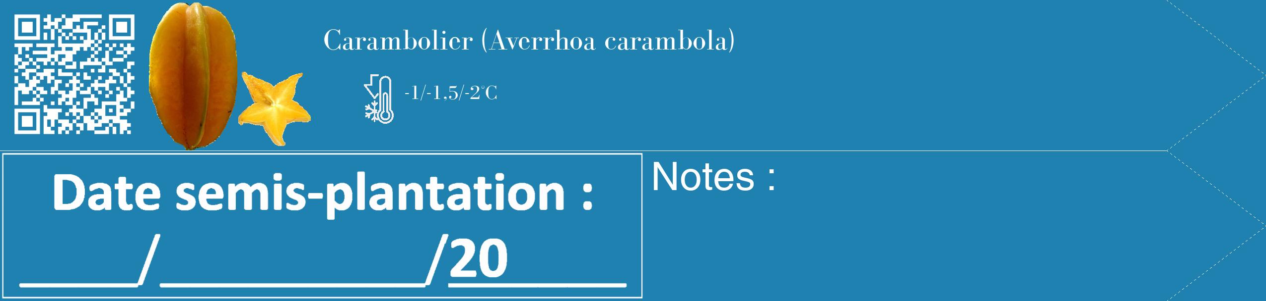 Étiquette de : Averrhoa carambola - format c - style blanche6_simple_simplebod avec qrcode et comestibilité