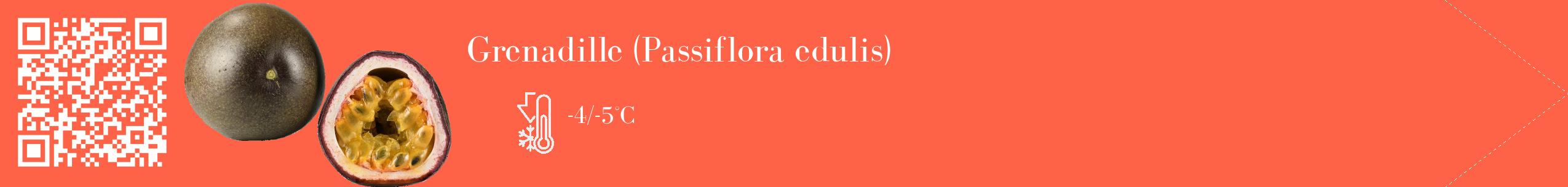 Étiquette de : Passiflora edulis - format c - style blanche25_simple_simplebod avec qrcode et comestibilité
