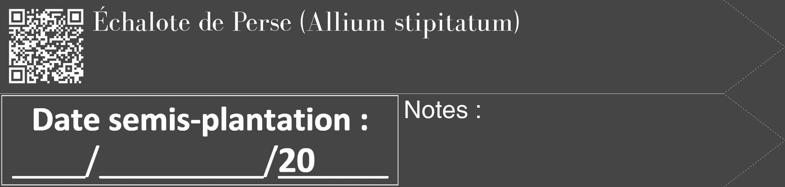 Étiquette de : Allium stipitatum - format c - style blanche58_simple_simplebod avec qrcode et comestibilité