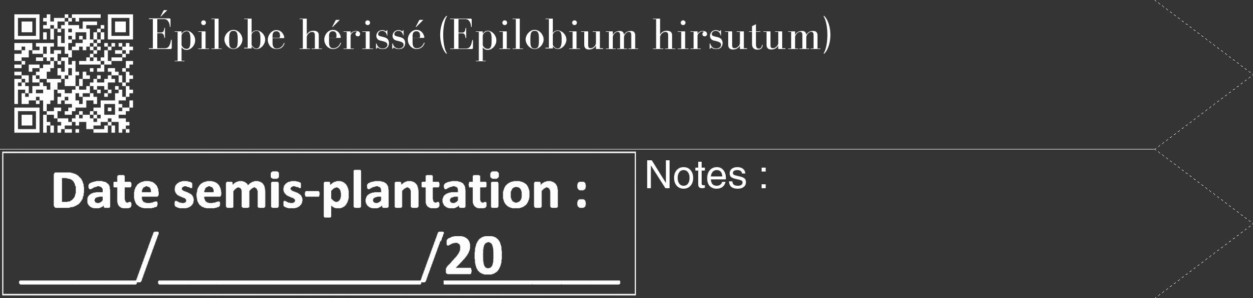 Étiquette de : Epilobium hirsutum - format c - style blanche46_simple_simplebod avec qrcode et comestibilité