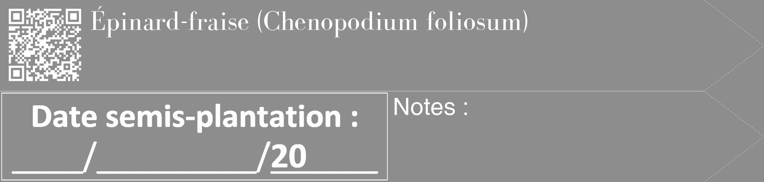 Étiquette de : Chenopodium foliosum - format c - style blanche2_simple_simplebod avec qrcode et comestibilité