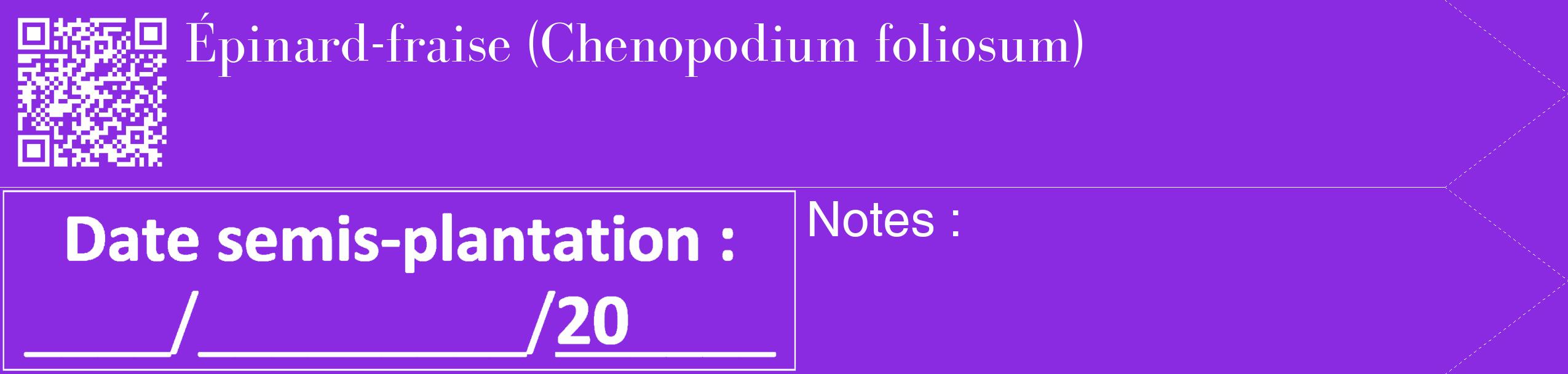 Étiquette de : Chenopodium foliosum - format c - style blanche49_simple_simplebod avec qrcode et comestibilité