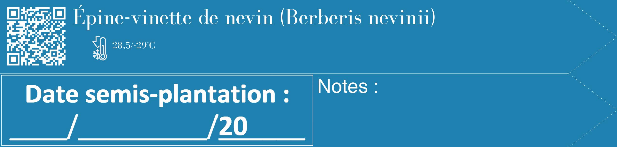 Étiquette de : Berberis nevinii - format c - style blanche6_simple_simplebod avec qrcode et comestibilité