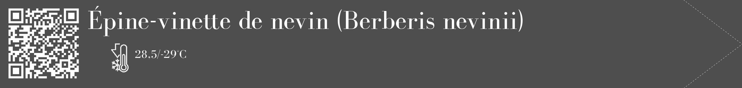 Étiquette de : Berberis nevinii - format c - style blanche33_simple_simplebod avec qrcode et comestibilité