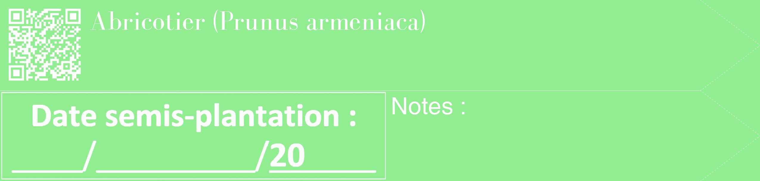 Étiquette de : Prunus armeniaca - format c - style blanche15_simple_simplebod avec qrcode et comestibilité