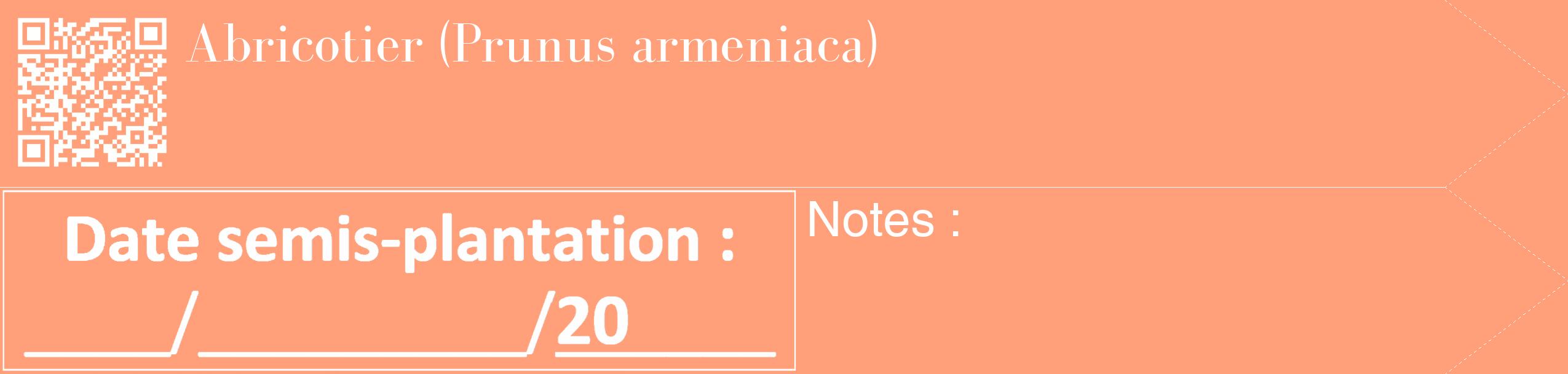 Étiquette de : Prunus armeniaca - format c - style blanche39_simple_simplebod avec qrcode et comestibilité