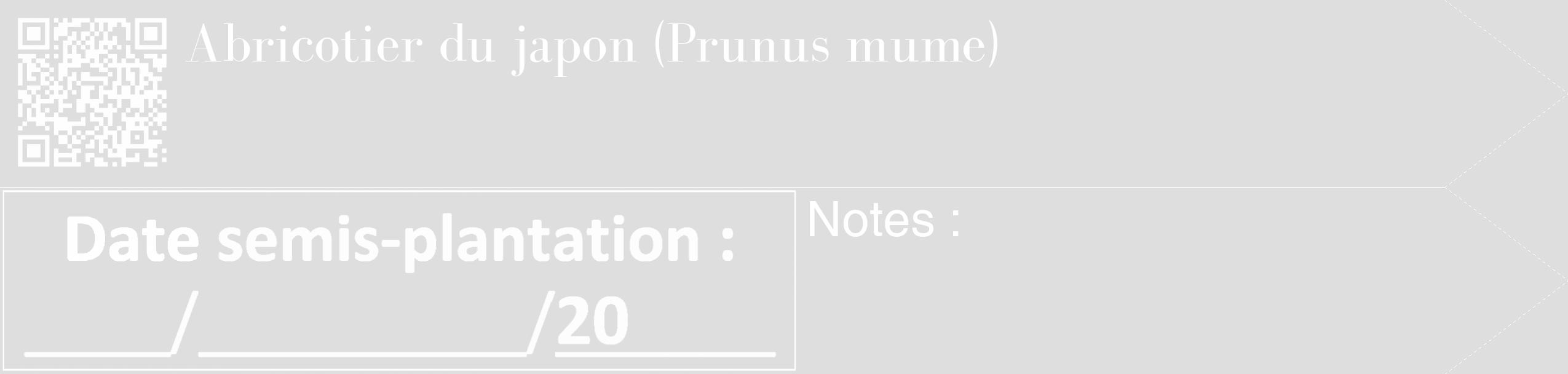 Étiquette de : Prunus mume - format c - style blanche20_simple_simplebod avec qrcode et comestibilité
