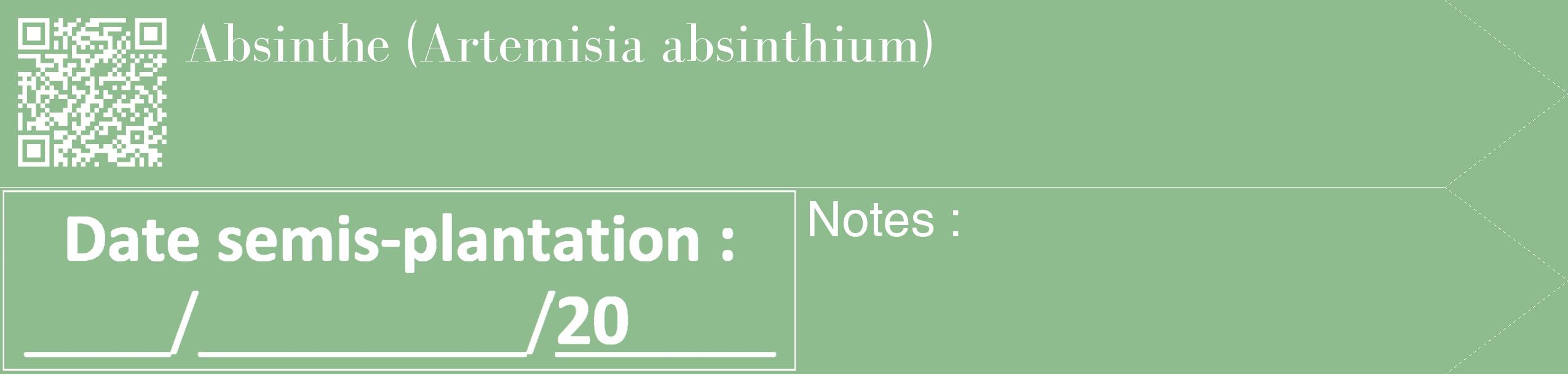 Étiquette de : Artemisia absinthium - format c - style blanche13_simple_simplebod avec qrcode et comestibilité