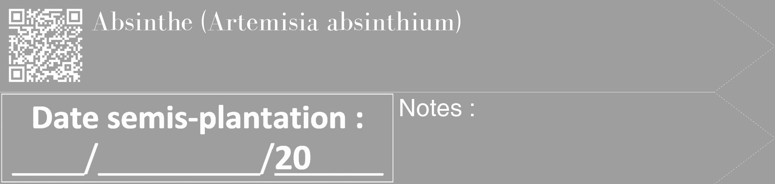 Étiquette de : Artemisia absinthium - format c - style blanche23_simple_simplebod avec qrcode et comestibilité