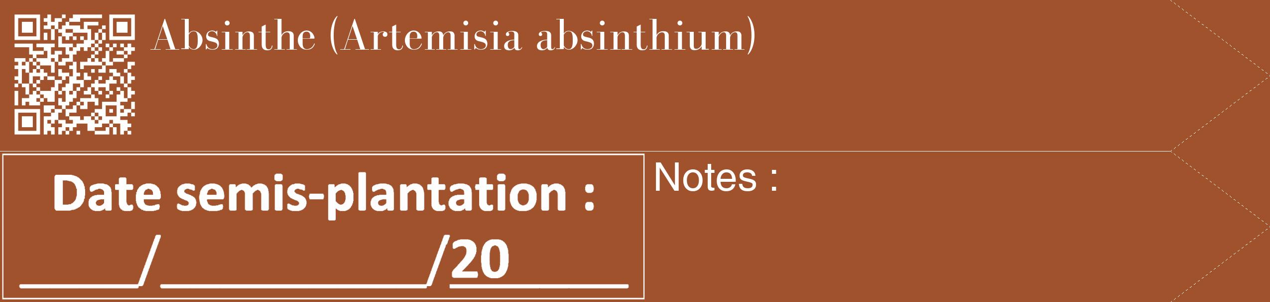 Étiquette de : Artemisia absinthium - format c - style blanche32_simple_simplebod avec qrcode et comestibilité