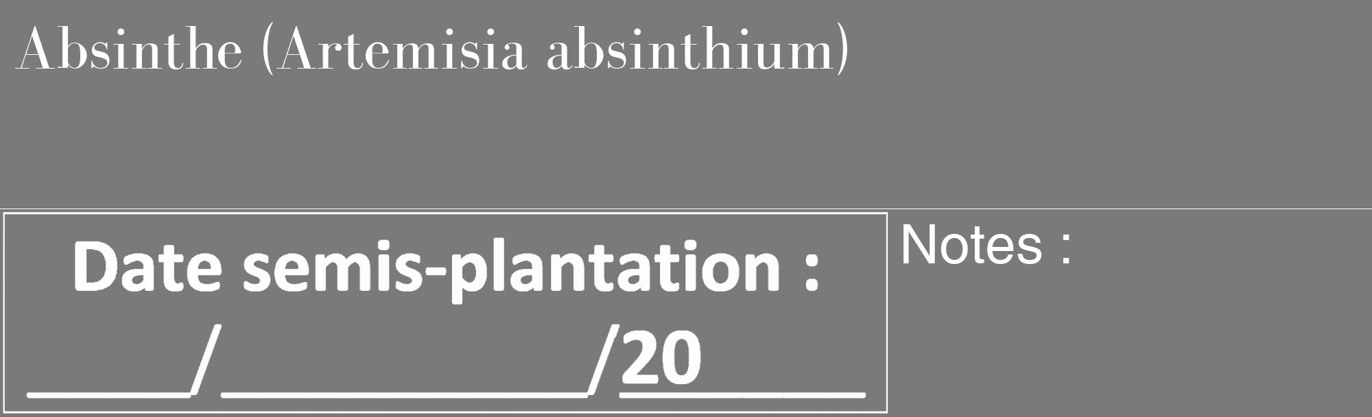 Étiquette de : Artemisia absinthium - format c - style blanche3_basique_basiquebod avec comestibilité