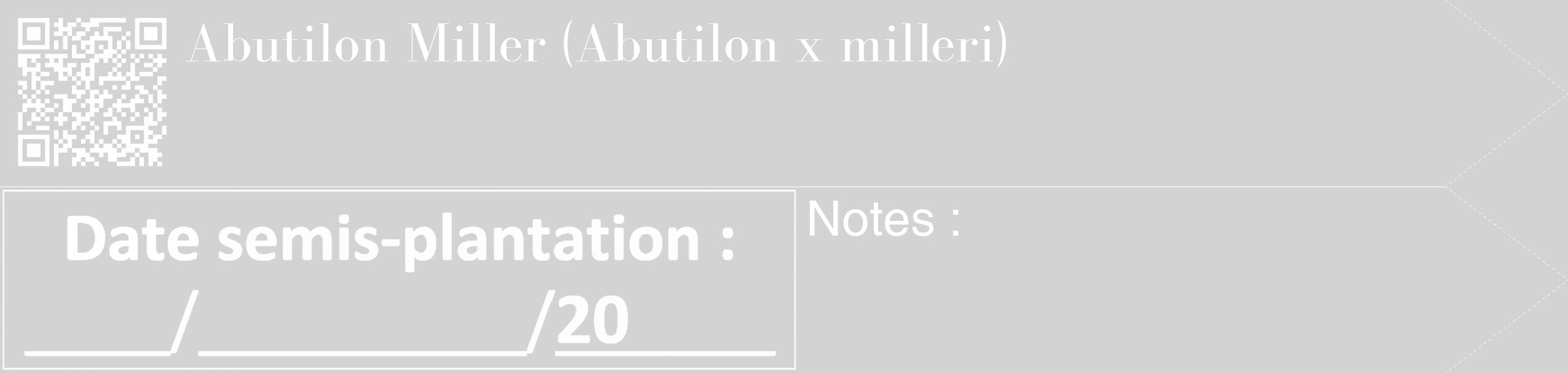 Étiquette de : Abutilon x milleri - format c - style blanche56_simple_simplebod avec qrcode et comestibilité