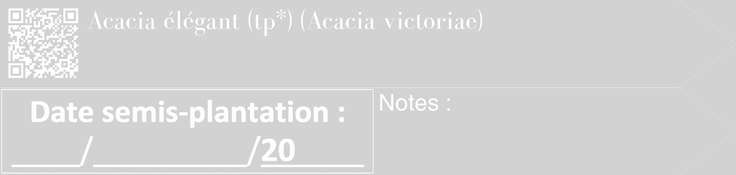 Étiquette de : Acacia victoriae - format c - style blanche14_simple_simplebod avec qrcode et comestibilité