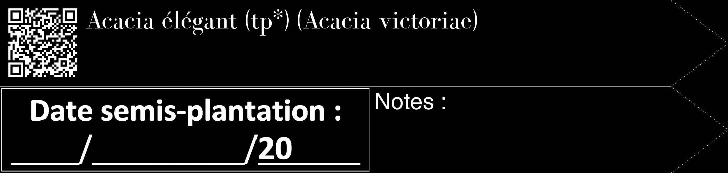 Étiquette de : Acacia victoriae - format c - style blanche59_simple_simplebod avec qrcode et comestibilité