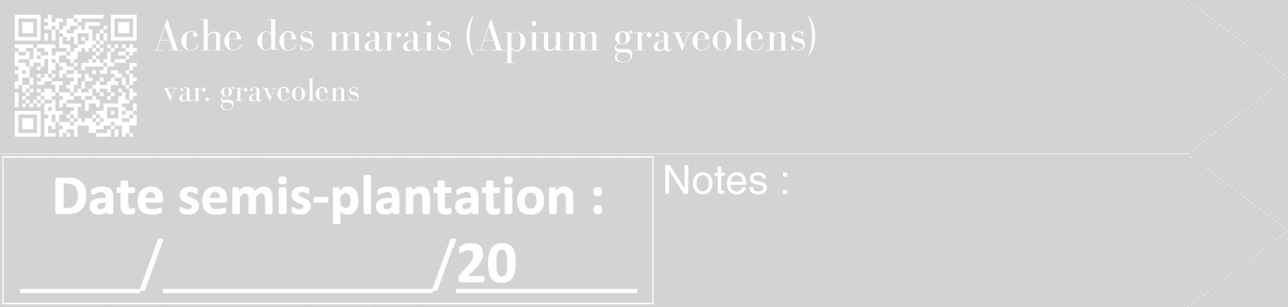 Étiquette de : Apium graveolens var. graveolens - format c - style blanche56_simple_simplebod avec qrcode et comestibilité