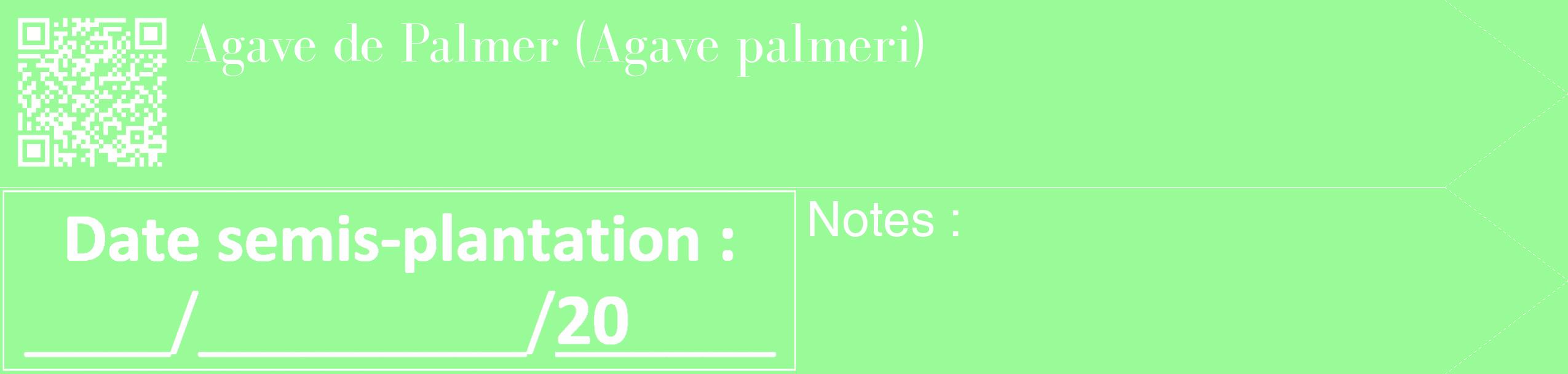 Étiquette de : Agave palmeri - format c - style blanche14_simple_simplebod avec qrcode et comestibilité
