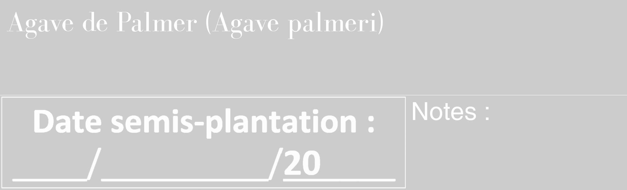 Étiquette de : Agave palmeri - format c - style blanche0_basique_basiquebod avec comestibilité