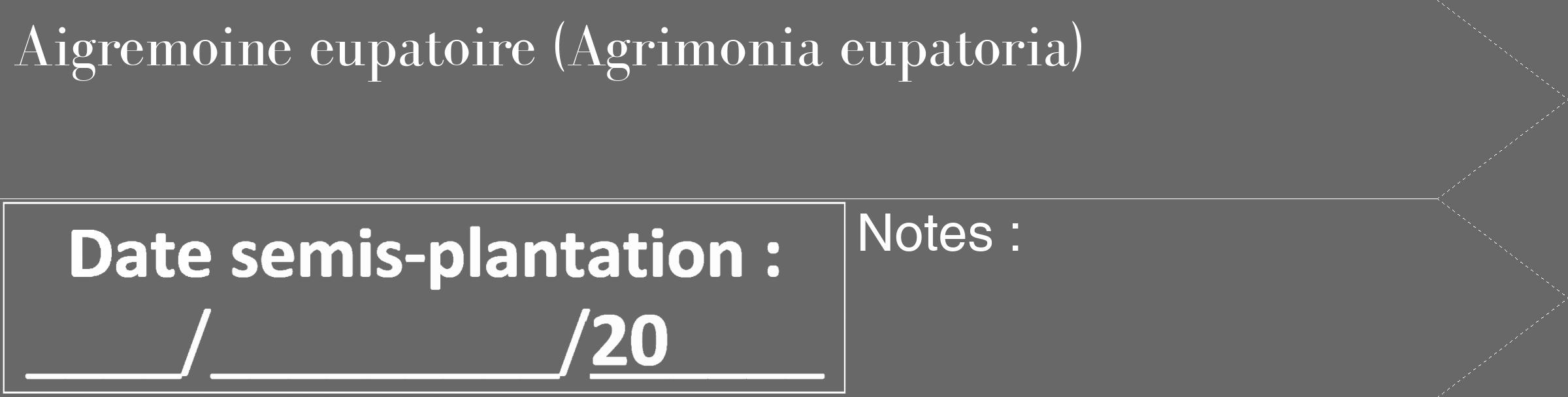 Étiquette de : Agrimonia eupatoria - format c - style blanche6_simple_simplebod avec comestibilité