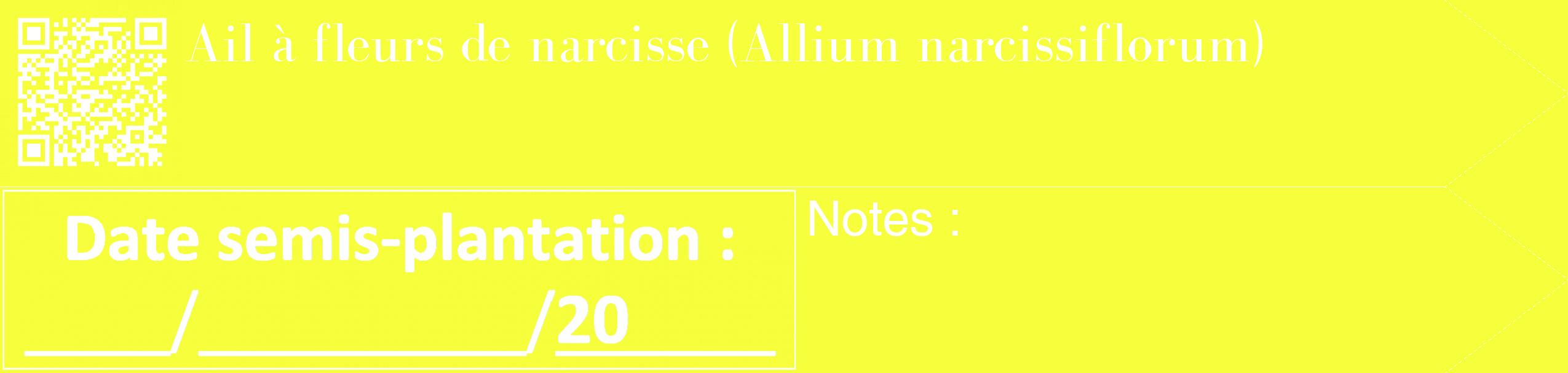 Étiquette de : Allium narcissiflorum - format c - style blanche18_simple_simplebod avec qrcode et comestibilité
