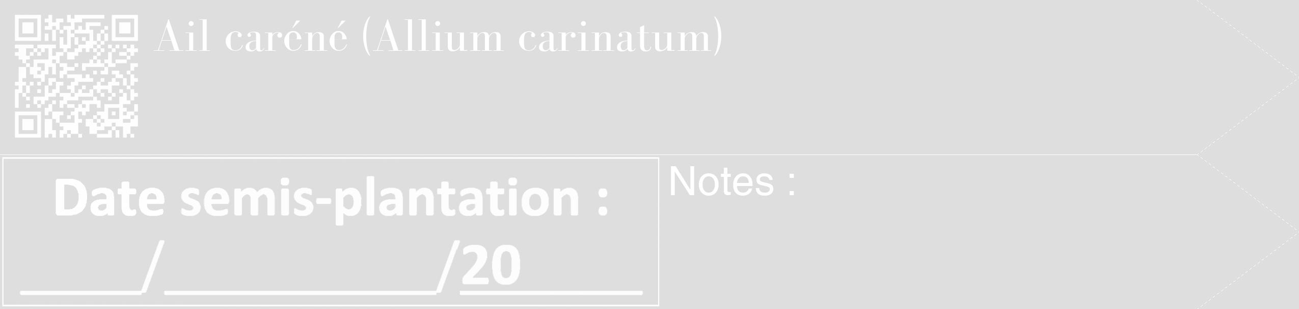 Étiquette de : Allium carinatum - format c - style blanche20_simple_simplebod avec qrcode et comestibilité